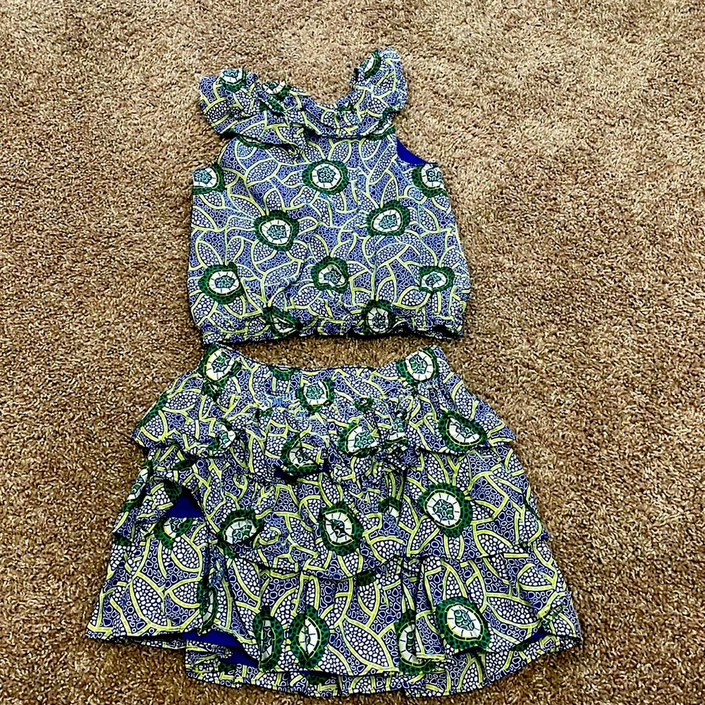 Kaavia James Union-Wade x Janie and Jack Skirt Ultra Marine Floral